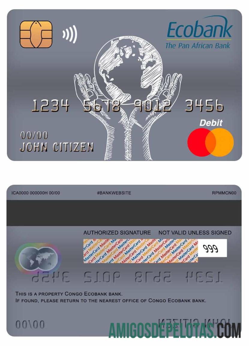 Cartão de débito mestre do Congo Ecobank Bank baixar para verificação